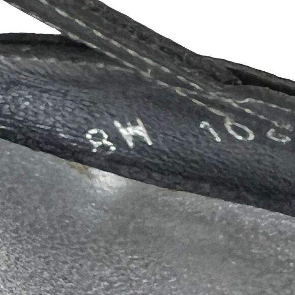 Stuart Weitzman black satin open toe rhinestone embellished heels size 8.5N - Picture 16 of 16